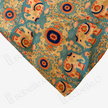 Cyan Base Auspicious Elephant Motif Gambiered Canton Silk Waistcoat - 「青底吉象」紅雲紗馬甲