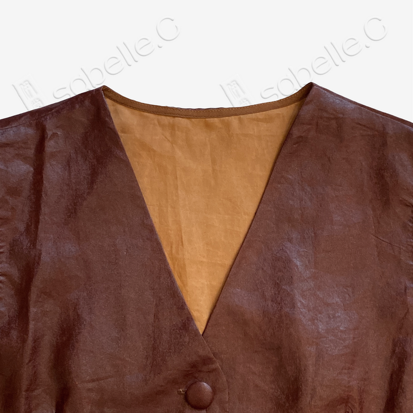 Gambiered Canton Silk Vest - 紅雲紗馬甲