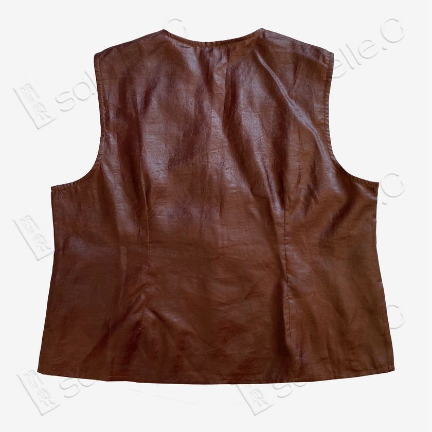 Gambiered Canton Silk Vest - 紅雲紗馬甲