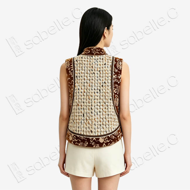 Ruyi Longevity Pattern Zhang Velvet Vest - 如意團壽漳絨馬甲