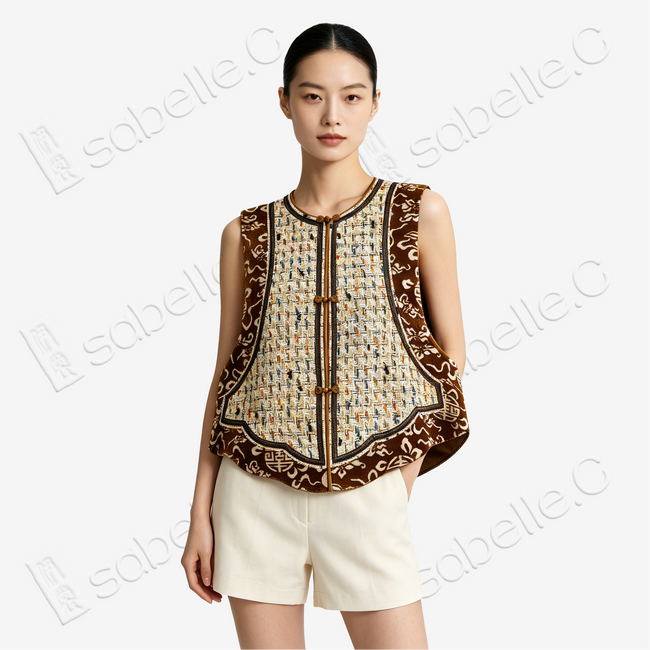 Ruyi Longevity Pattern Zhang Velvet Vest - 如意團壽漳絨馬甲