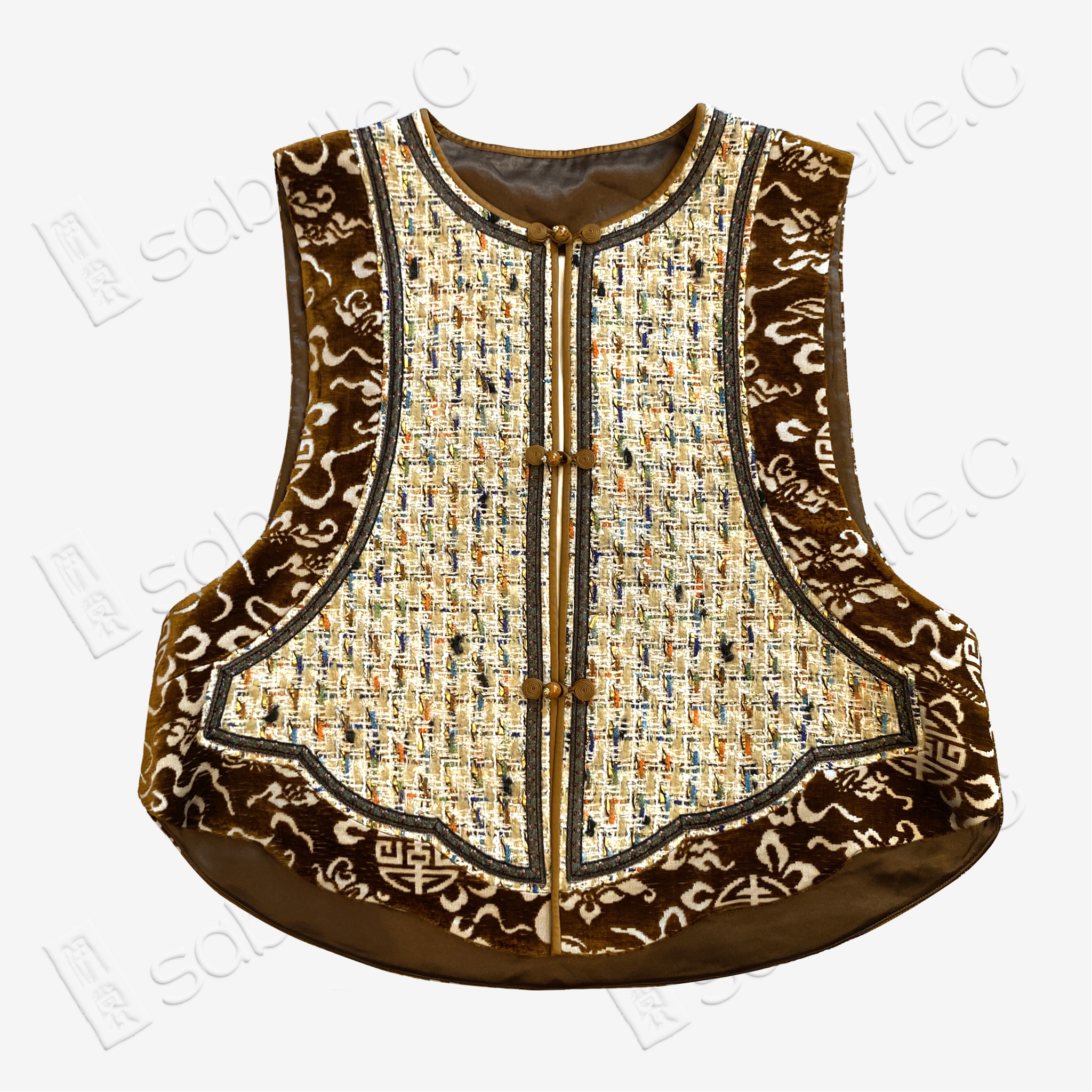 Ruyi Longevity Pattern Zhang Velvet Vest - 如意團壽漳絨馬甲