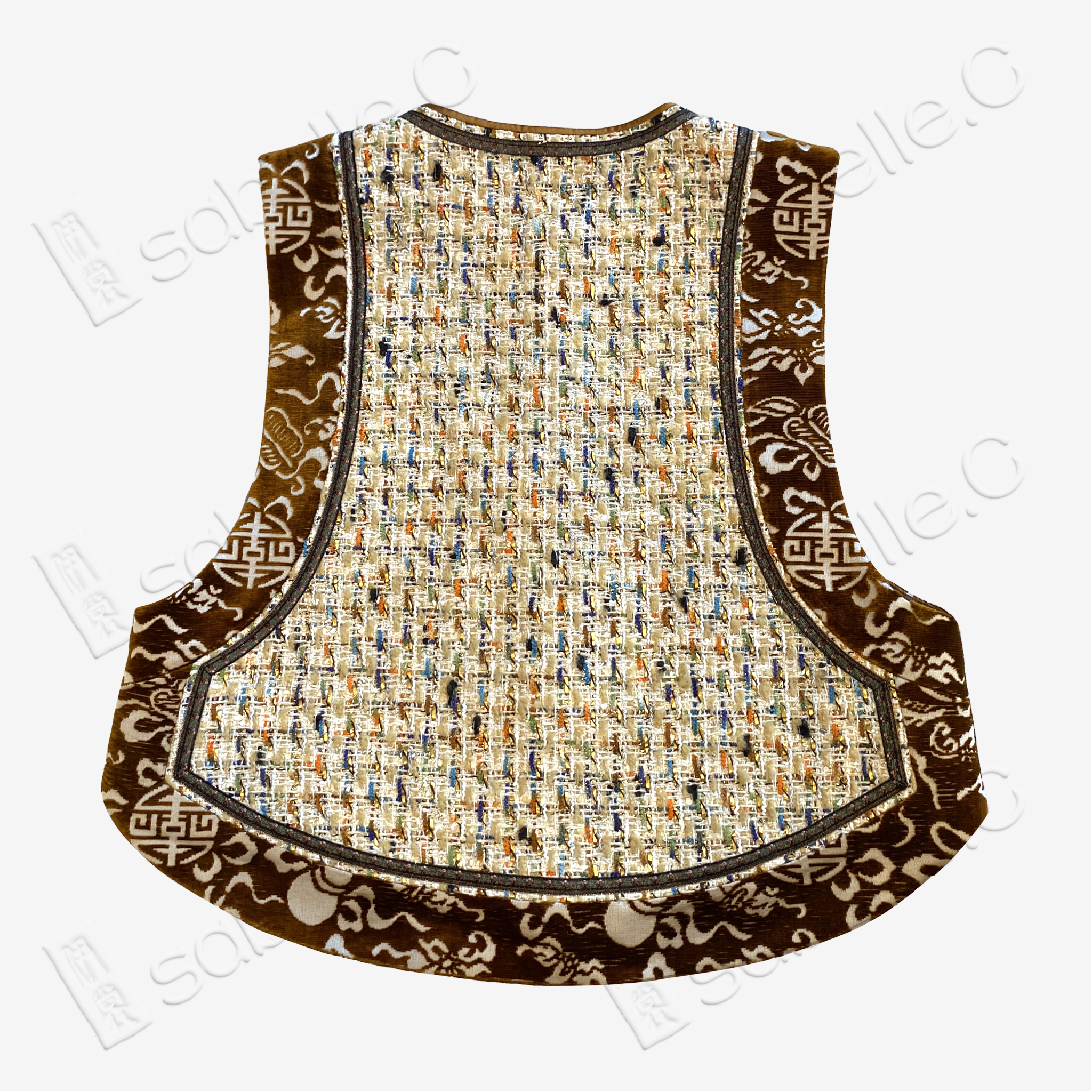 Ruyi Longevity Pattern Zhang Velvet Vest - 如意團壽漳絨馬甲