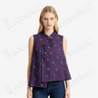 Crimson Purple Fortune & Blessing Gambiered Canton Silk Vest - 绛紫福祿紅雲紗馬甲
