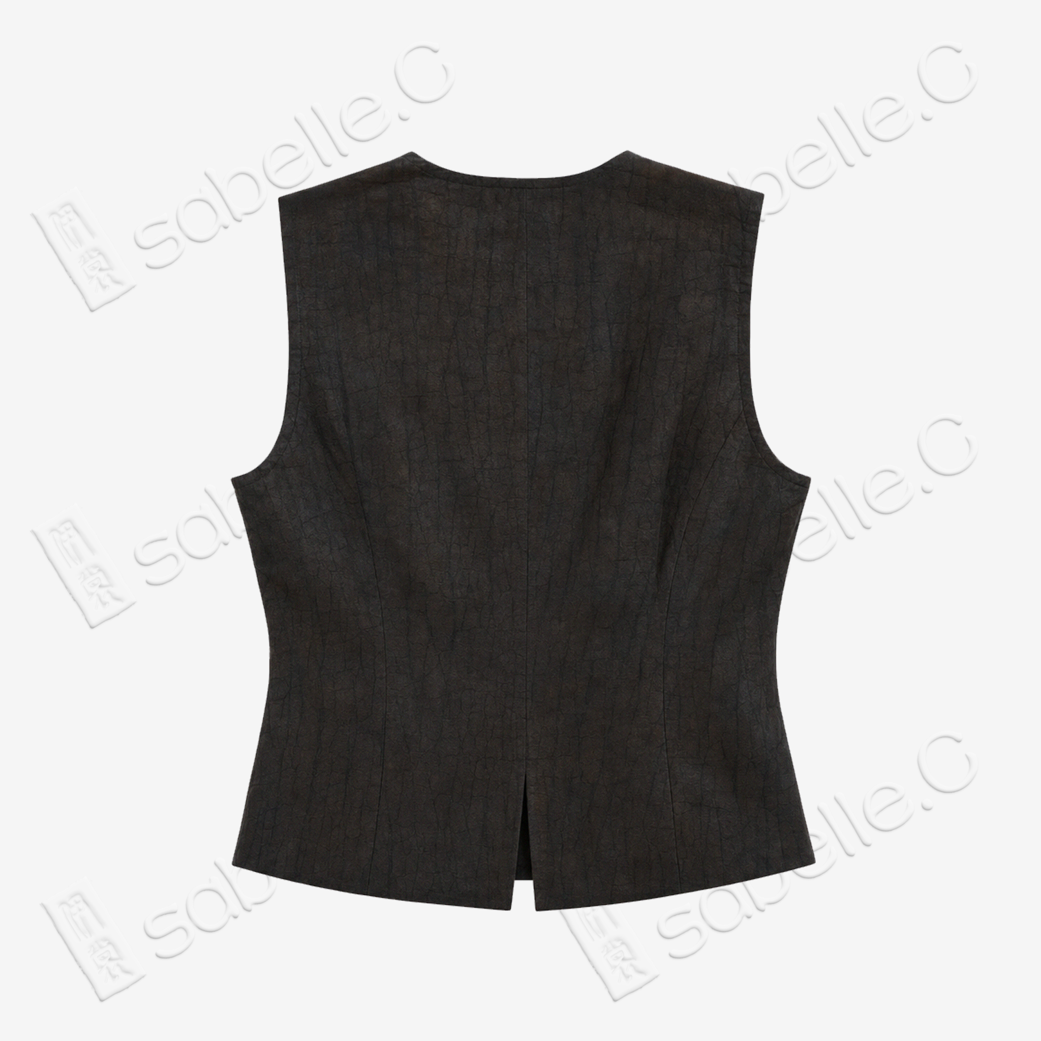 Cracked Turtle Shell Motif Gambiered Canton Silk Vest - 龜裂紋香雲紗馬甲