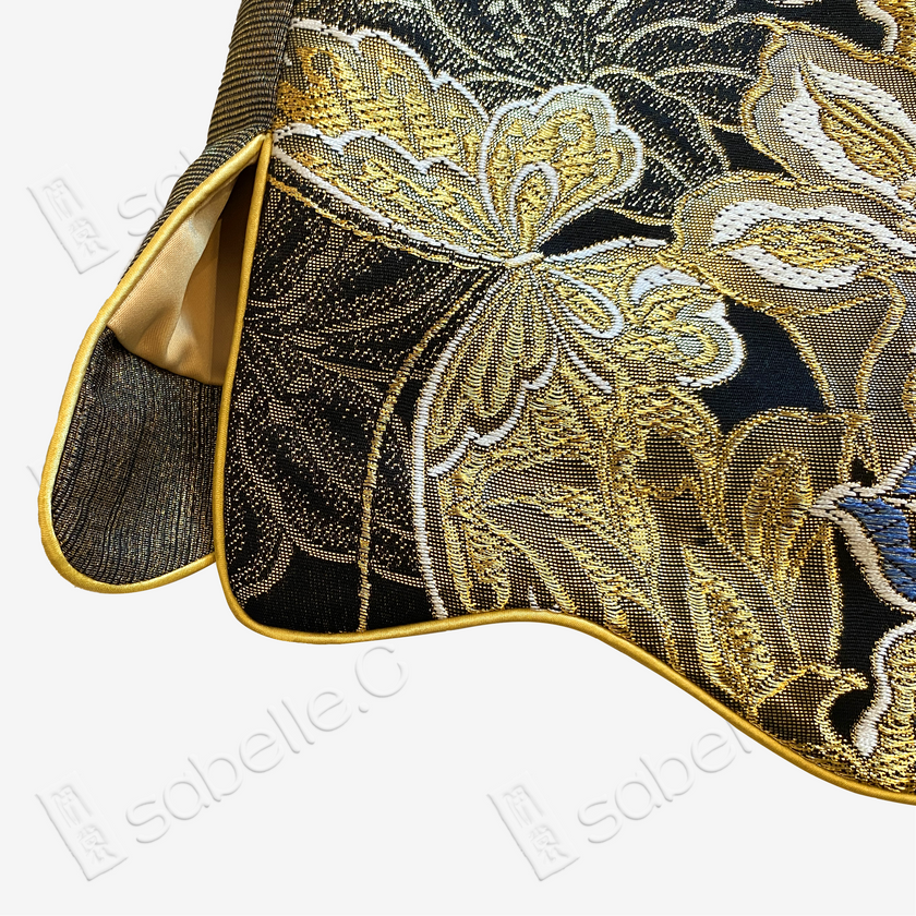 Jet Black Gilded Butterfly Tang Brocade Vest - 「玄底金蝶」唐錦馬甲