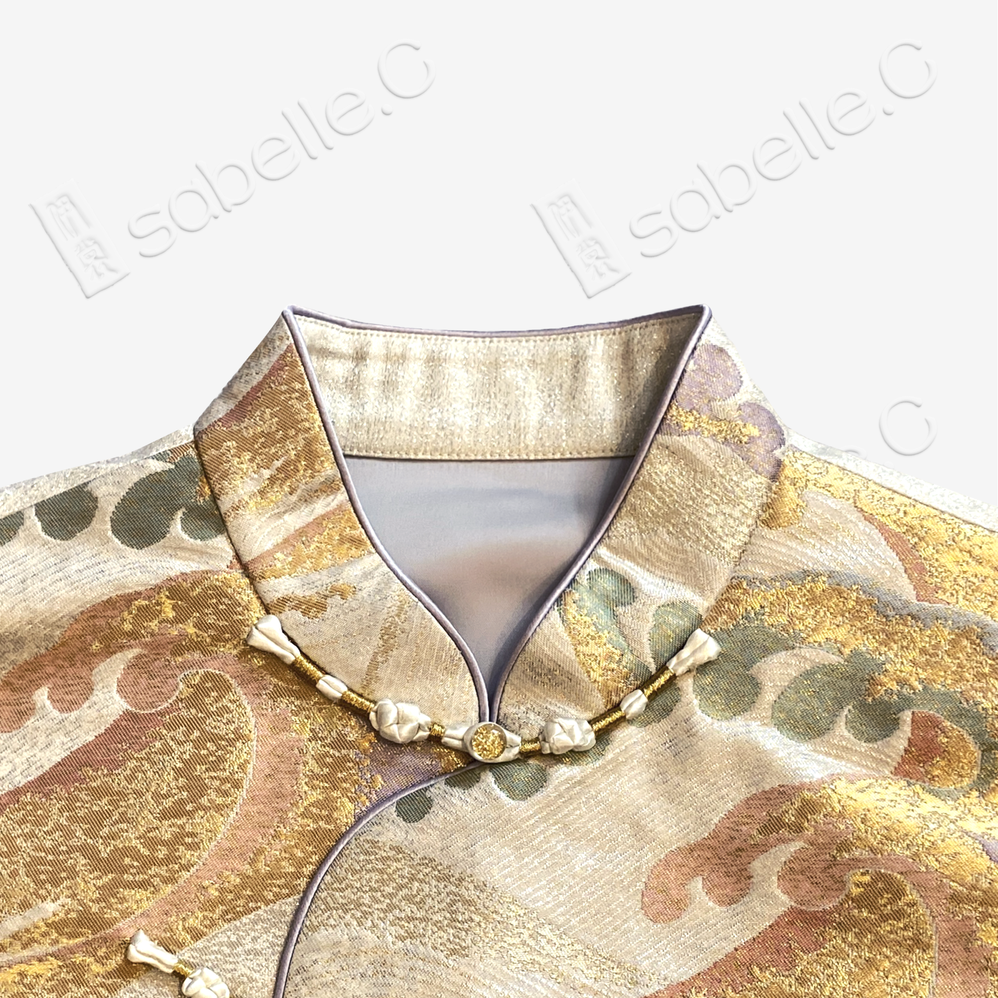Gilded Ocean Wave Tang Brocade Vest - 「金瀾觀海」唐錦馬甲