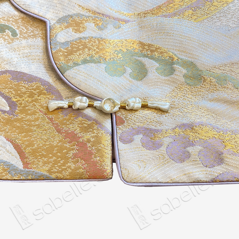 Gilded Ocean Wave Tang Brocade Vest - 「金瀾觀海」唐錦馬甲