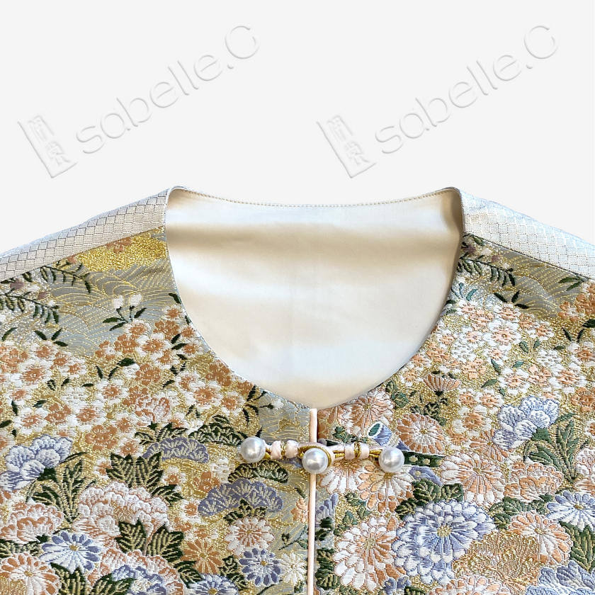 Gilded Floral Tang Brocade Waistcoat - 「金底百卉」唐錦馬甲