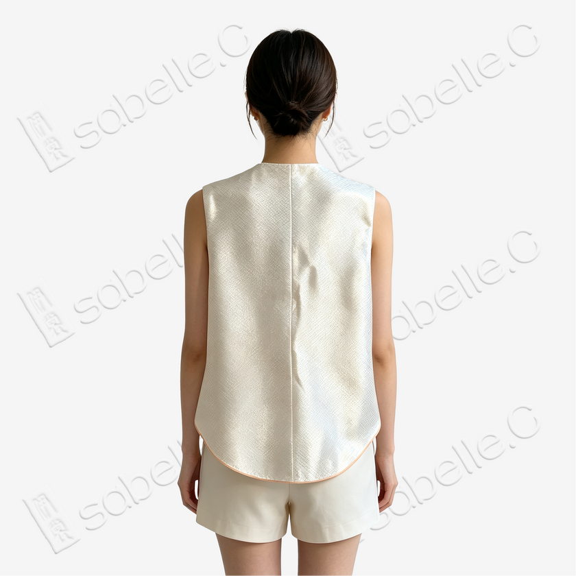 Gilded Floral Tang Brocade Waistcoat - 「金底百卉」唐錦馬甲