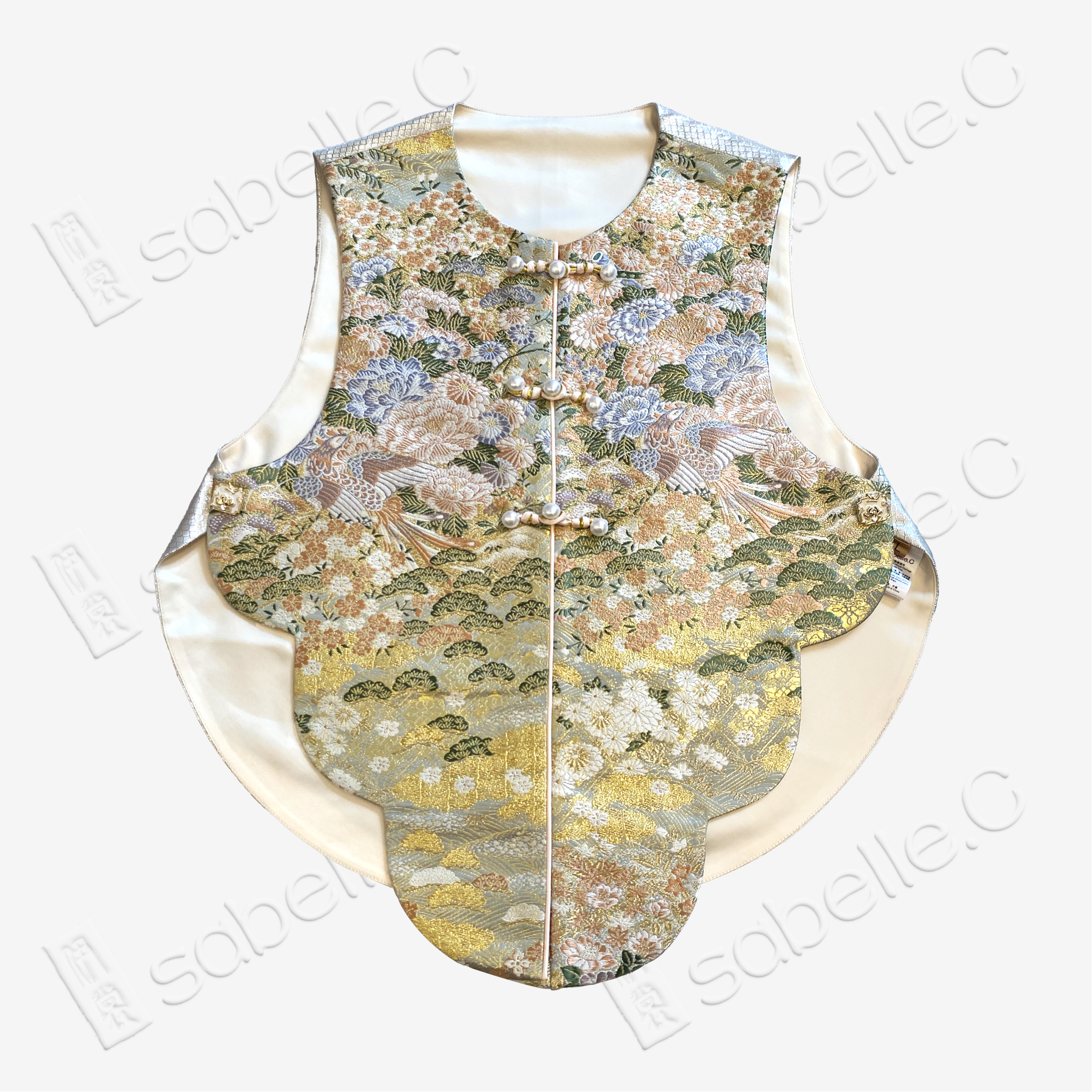 Gilded Floral Tang Brocade Waistcoat - 「金底百卉」唐錦馬甲