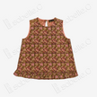 Rust Brown Floral Medallion Shu Brocade Sleeveless Top - 「赭褐團花」蜀錦上衣
