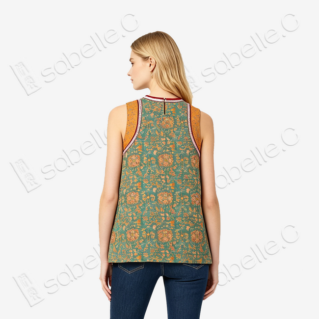 Moss Green Floral Medallion Shu Brocade Áo dài Tunic - 「苔綠團花」蜀錦奧黛