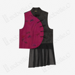 Magenta Black Goldfish Gambiered Canton Silk Vest - 「玫墨游魚」香雲紗馬甲