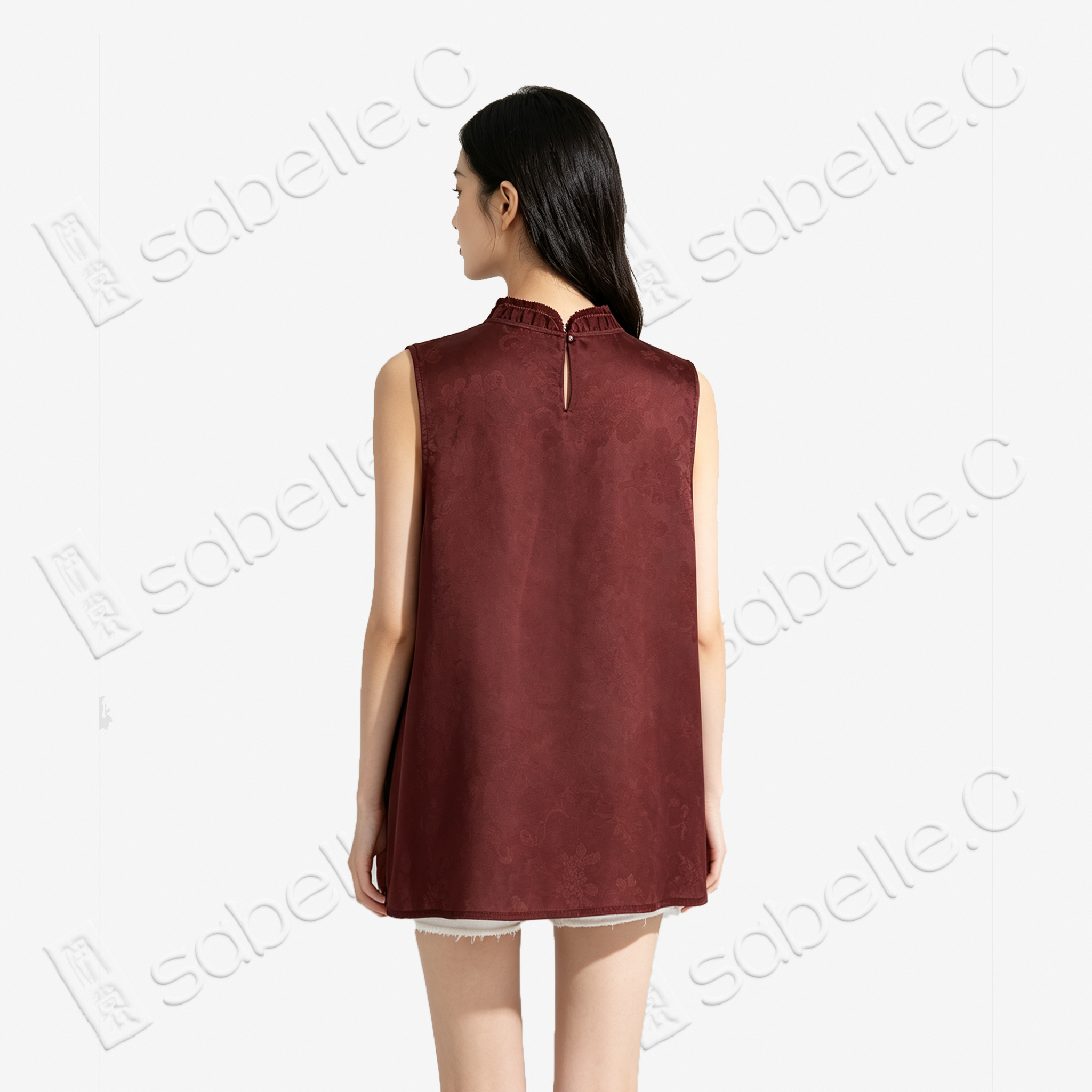 Gambiered Canton Silk Vest - 紅雲紗馬甲