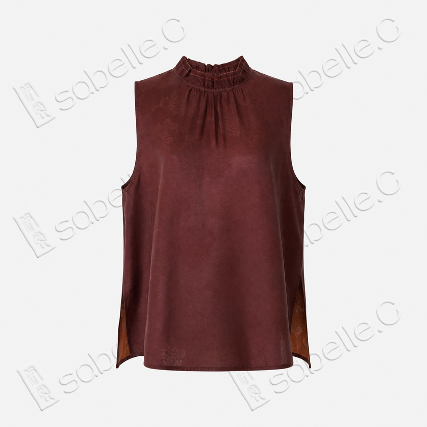 Gambiered Canton Silk Vest - 紅雲紗馬甲