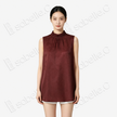 Gambiered Canton Silk Vest - 紅雲紗馬甲