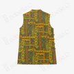Moss Gold Geometric Gambiered Canton Silk Vest - 「苔金幾何」香雲紗馬甲