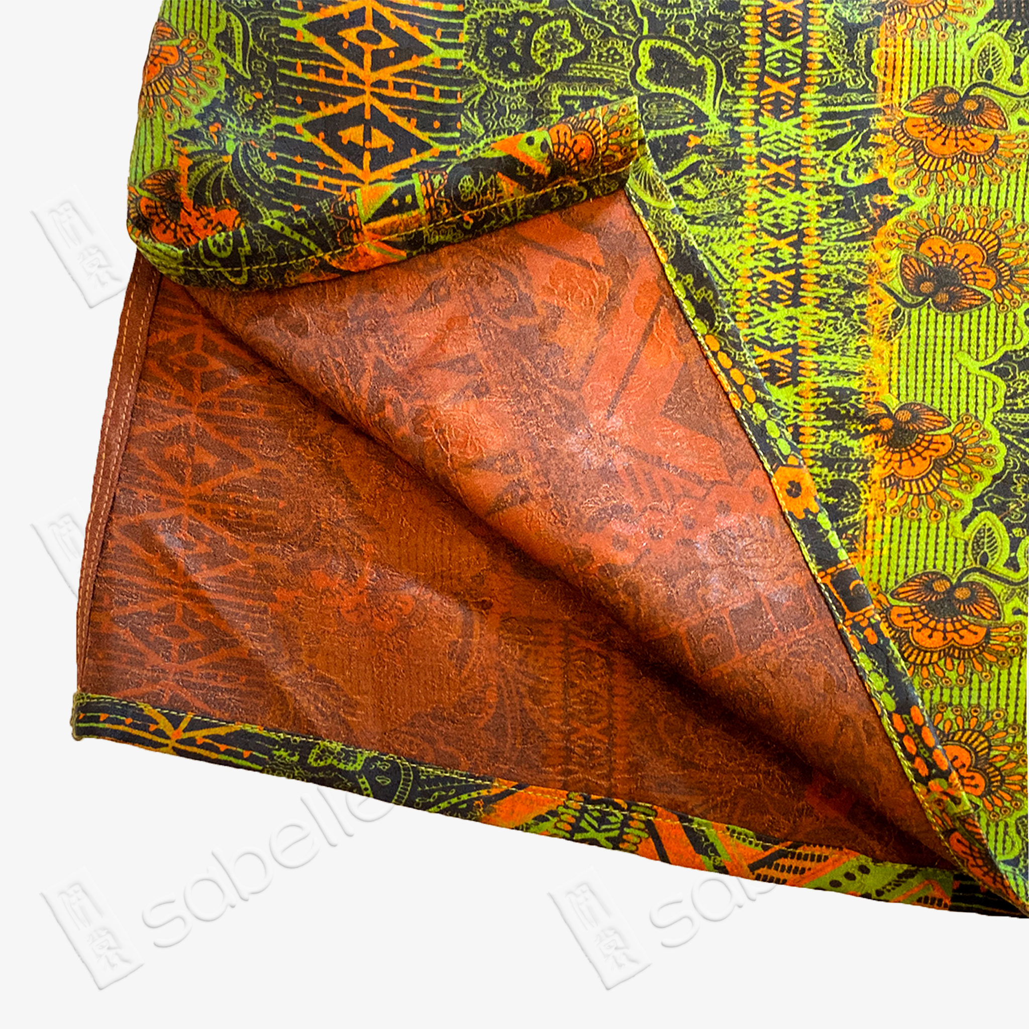 Moss Gold Geometric Gambiered Canton Silk Vest - 「苔金幾何」香雲紗馬甲