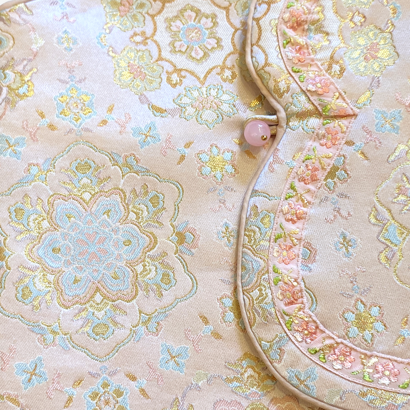 Song Brocade Vest - 「粉杏寶相」宋錦馬甲