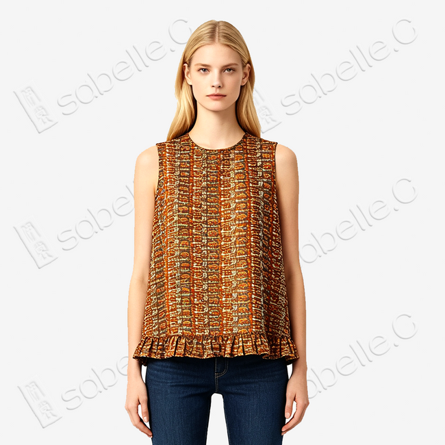 Ochre Gold Longevity Motif Shu Brocade Vest - 「赭金萬壽」蜀錦馬甲