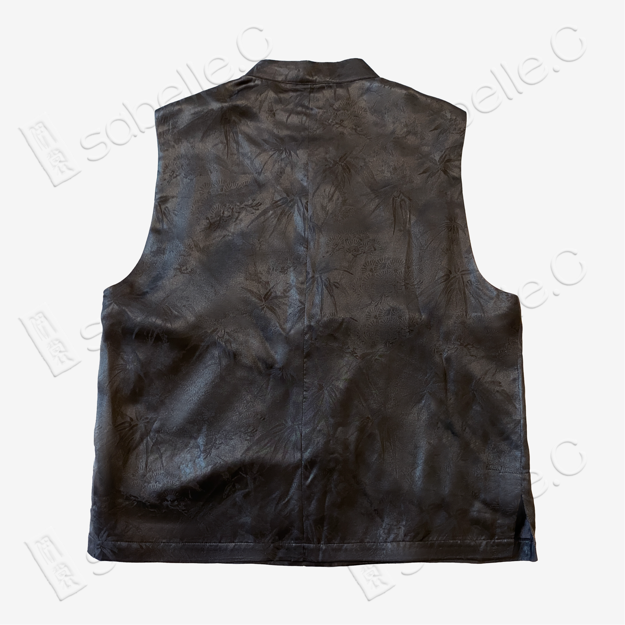 Gambiered Canton Silk Vest - 「墨松隱竹」香雲紗馬甲