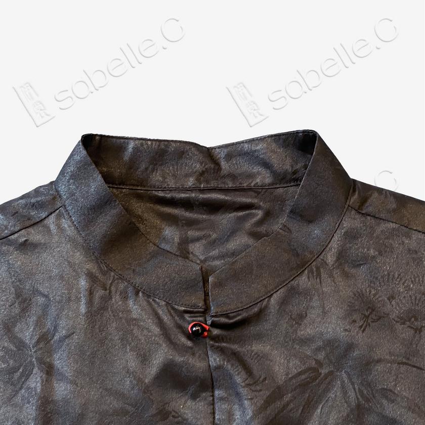 Gambiered Canton Silk Vest - 「墨松隱竹」香雲紗馬甲