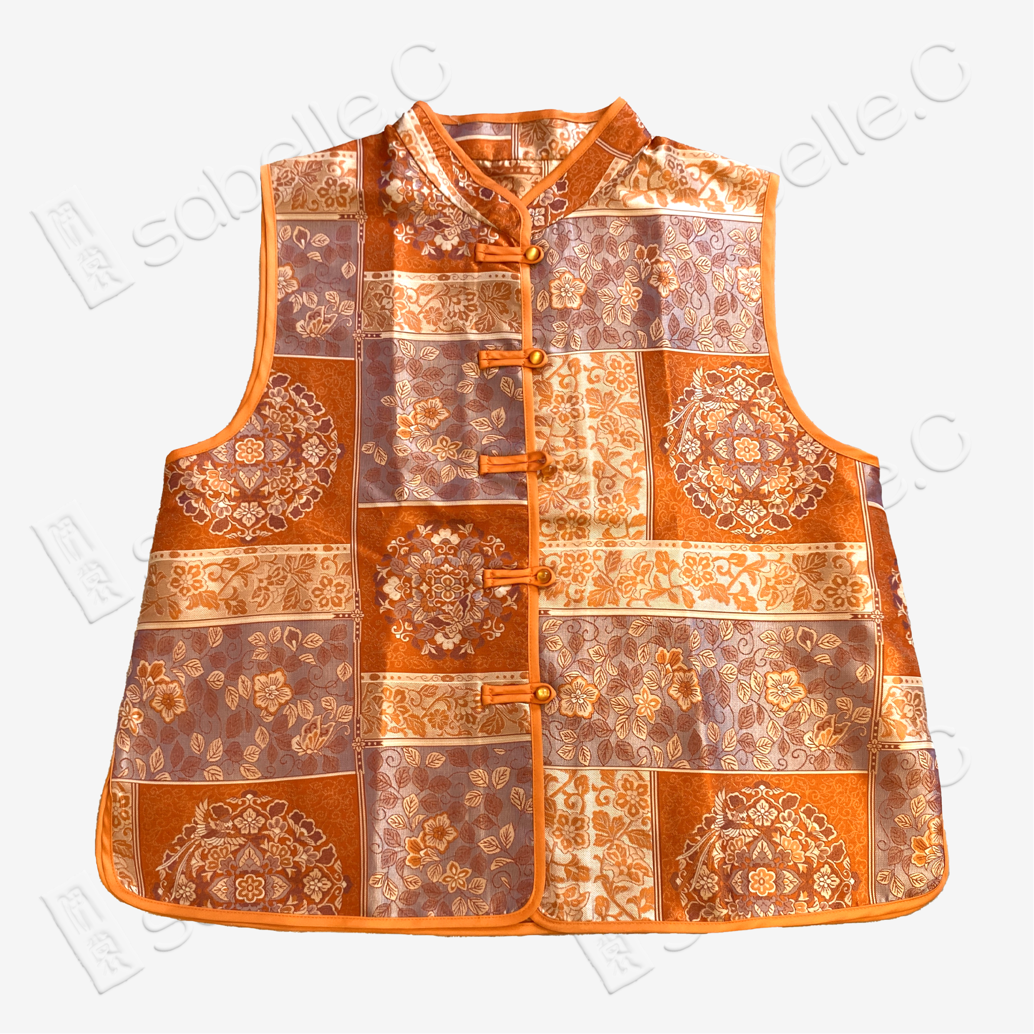 Song Brocade Vest - 「橙錦方華」宋錦馬甲