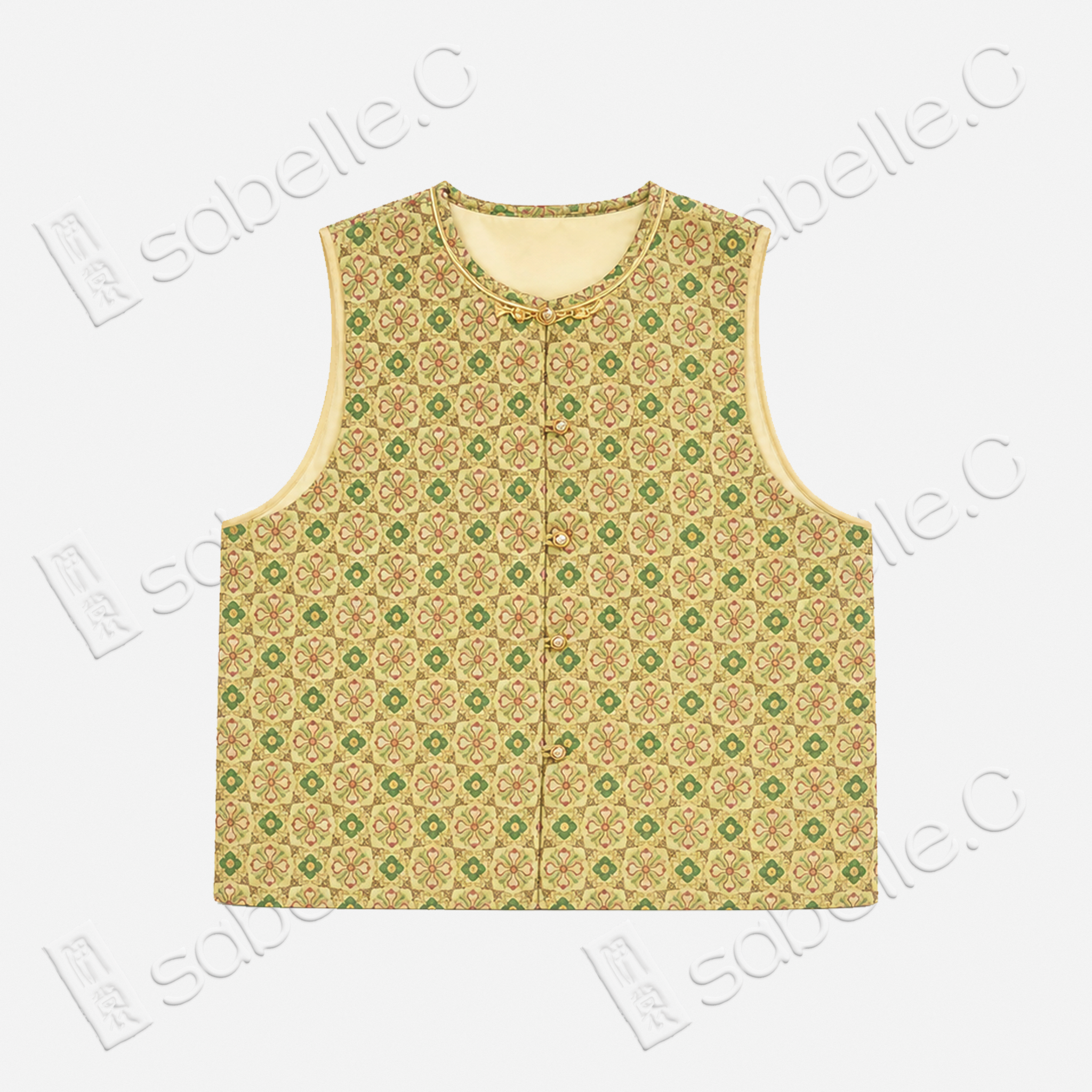 Song Brocade Vest - 「苔錦菱華」宋錦馬甲