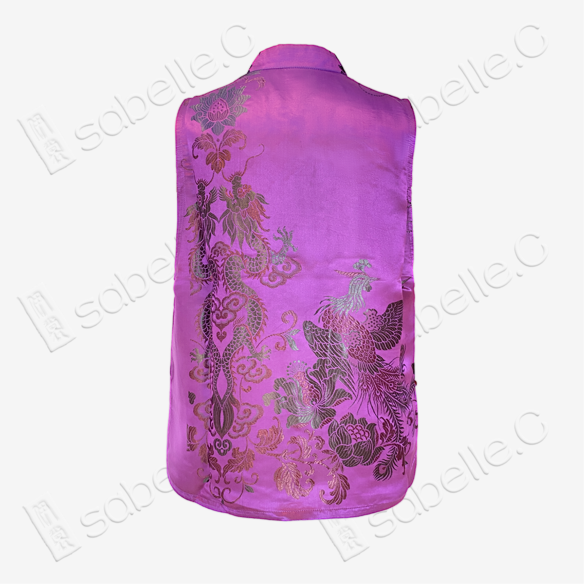 Vintage Silk Vest - 「絳霞龍章」古董真絲馬甲