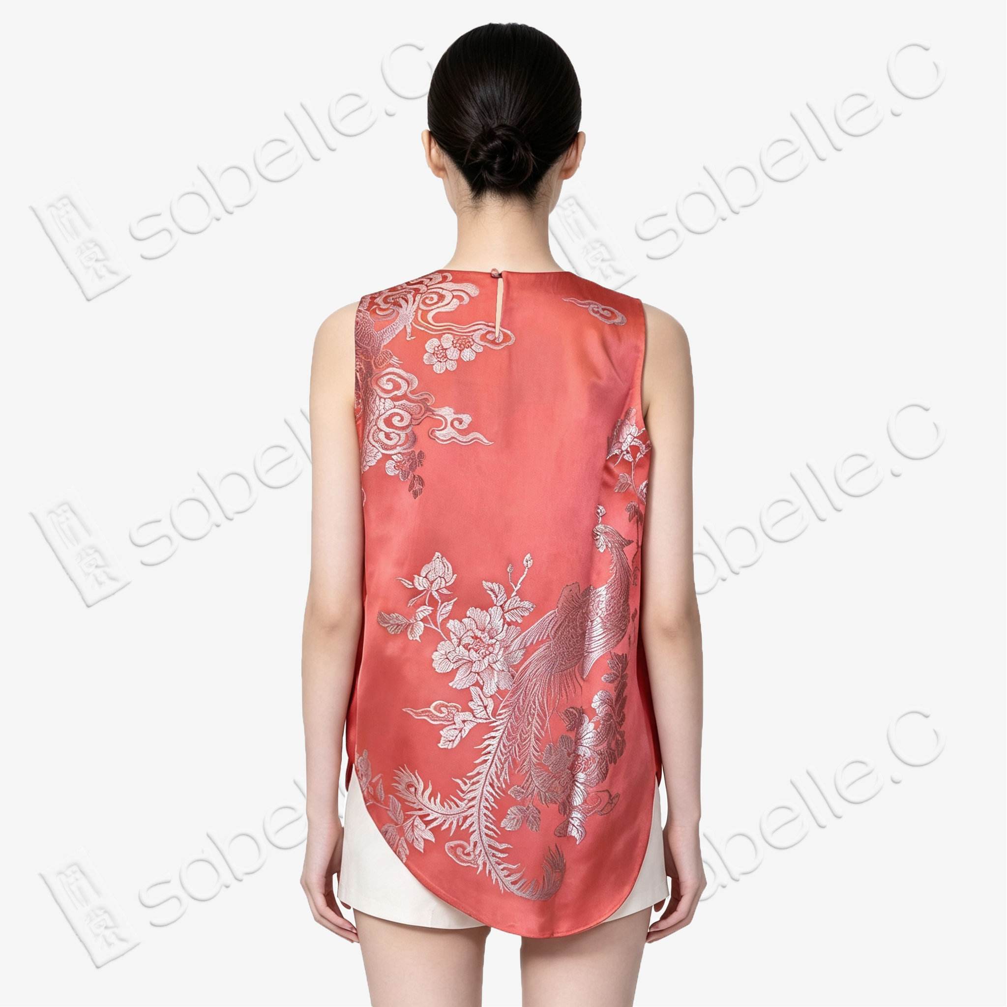 Vintage Silk Vest - 「丹霄龍曜」古董真絲斜裁馬甲