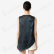 Vintage Silk Vest - 「玄墨梅翎」古董真絲斜裁馬甲