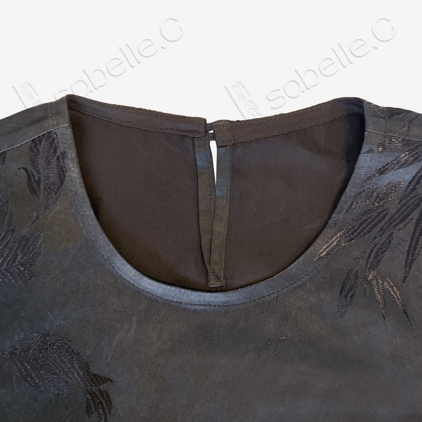 Vintage Silk Vest - 「玄墨梅翎」古董真絲斜裁馬甲