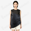 Vintage Silk Vest - 「玄墨梅翎」古董真絲斜裁馬甲