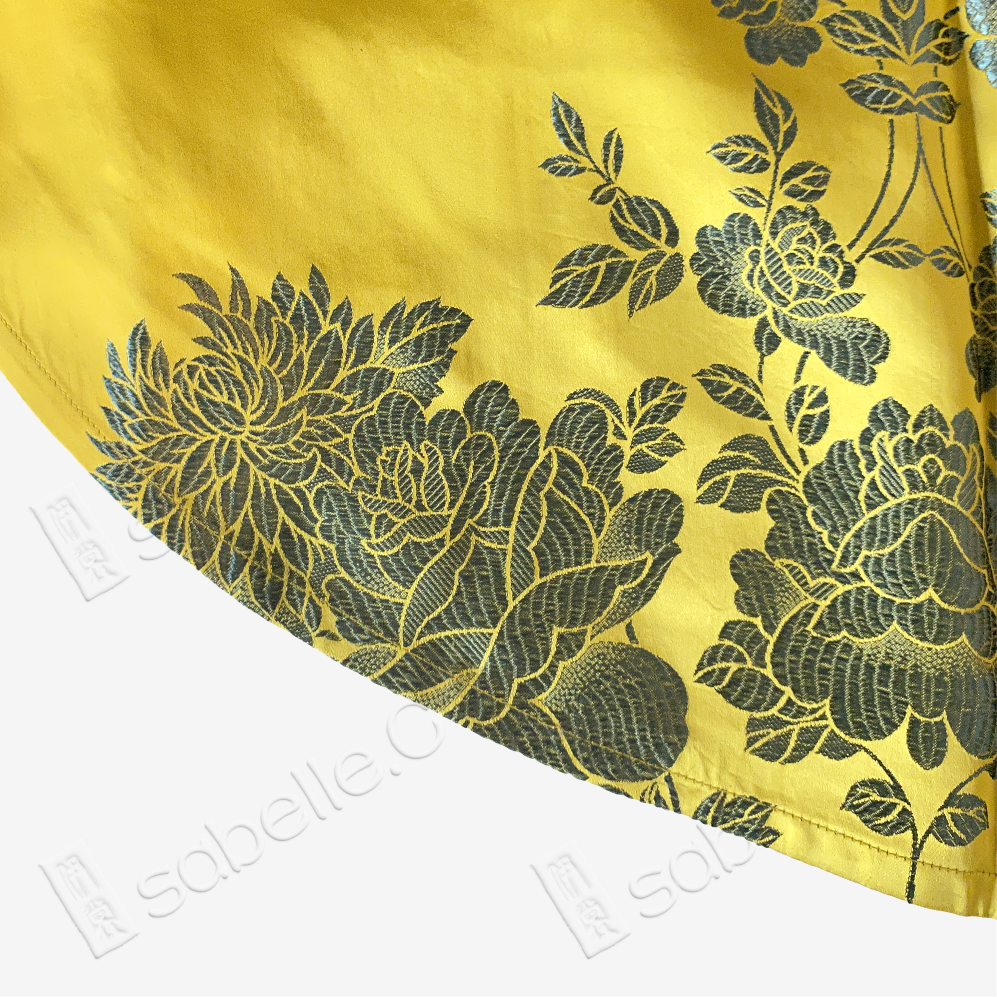 Vintage Silk Vest - 「金庭艷芍」古董真絲斜裁馬甲