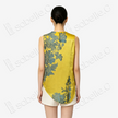 Vintage Silk Vest - 「金庭艷芍」古董真絲斜裁馬甲