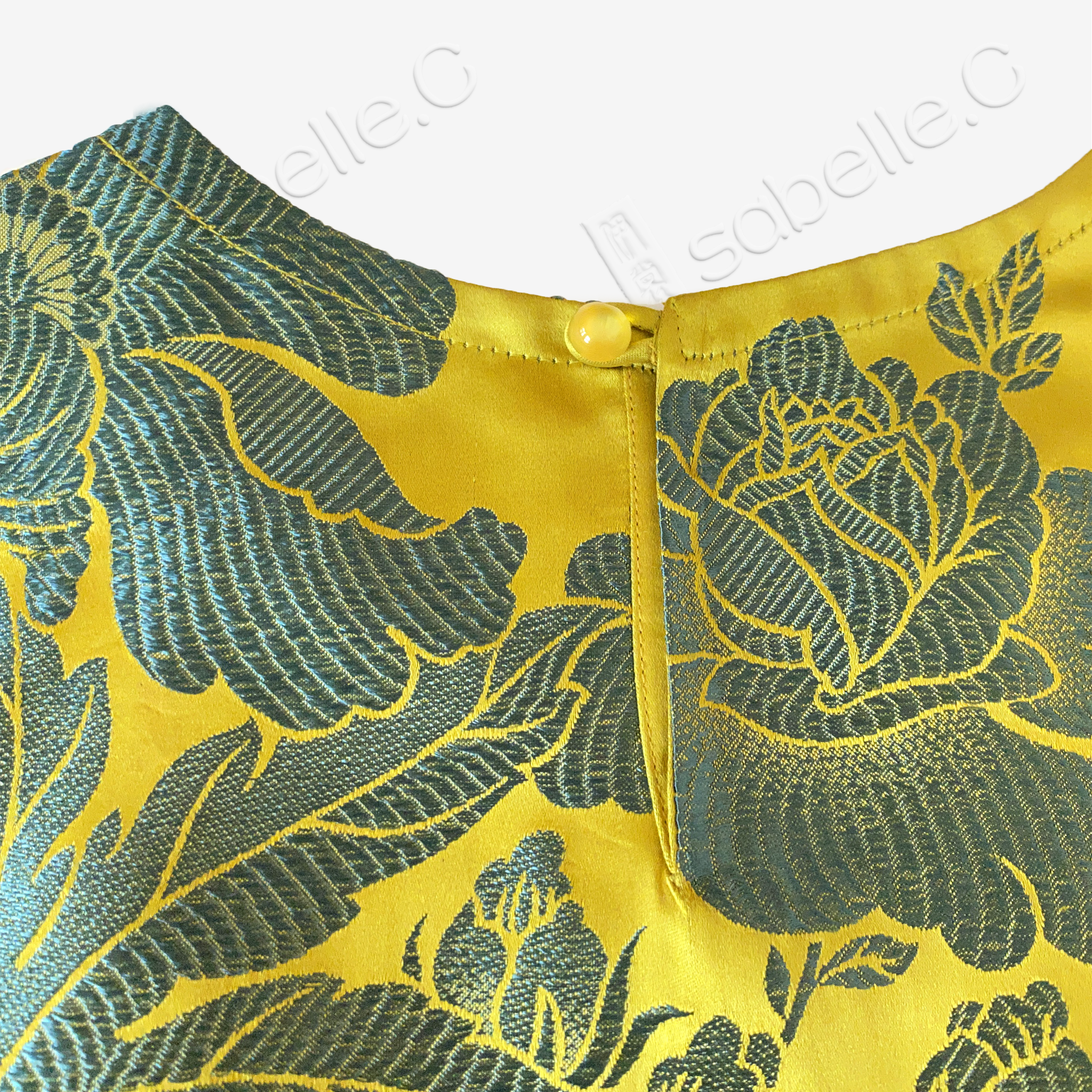 Vintage Silk Vest - 「金庭艷芍」古董真絲斜裁馬甲