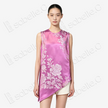Vintage Silk Vest - 「粉綺瑤芳」古董真絲斜裁馬甲
