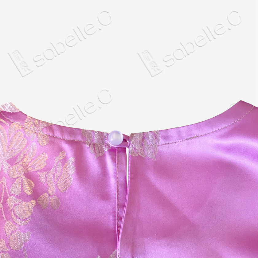 Vintage Silk Vest - 「粉綺瑤芳」古董真絲斜裁馬甲