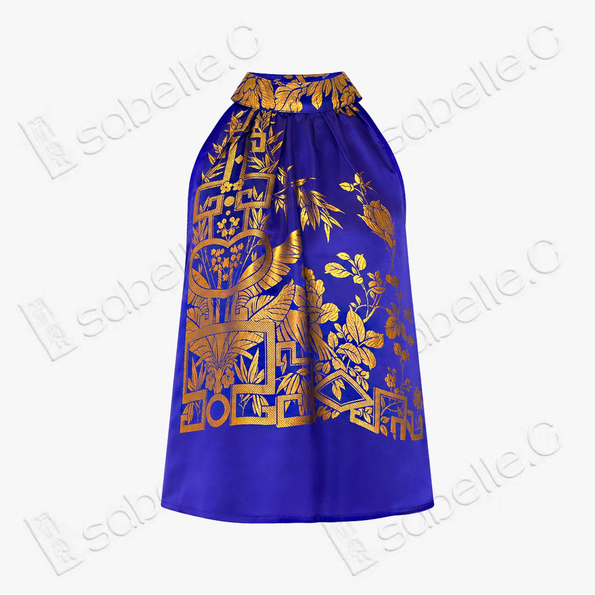 Vintage Silk Halter Top - 「金庭錦闌」古董真絲掛脖上衣