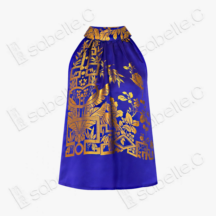 Vintage Silk Halter Top - 「金庭錦闌」古董真絲掛脖上衣