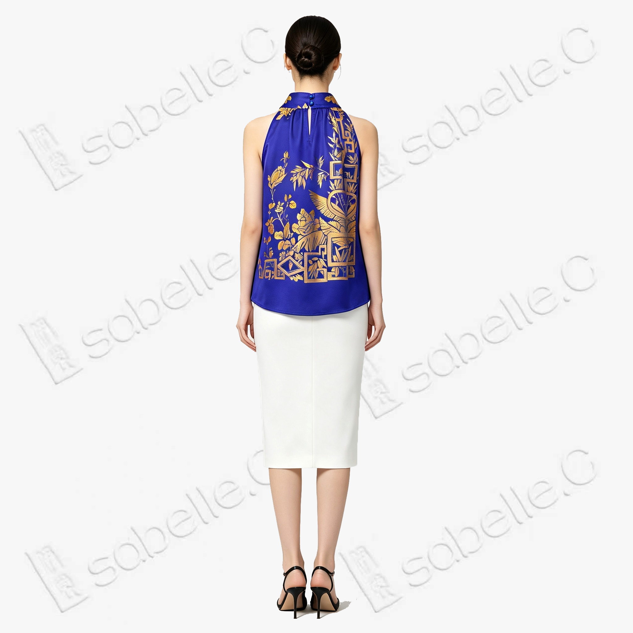 Vintage Silk Halter Top - 「金庭錦闌」古董真絲掛脖上衣