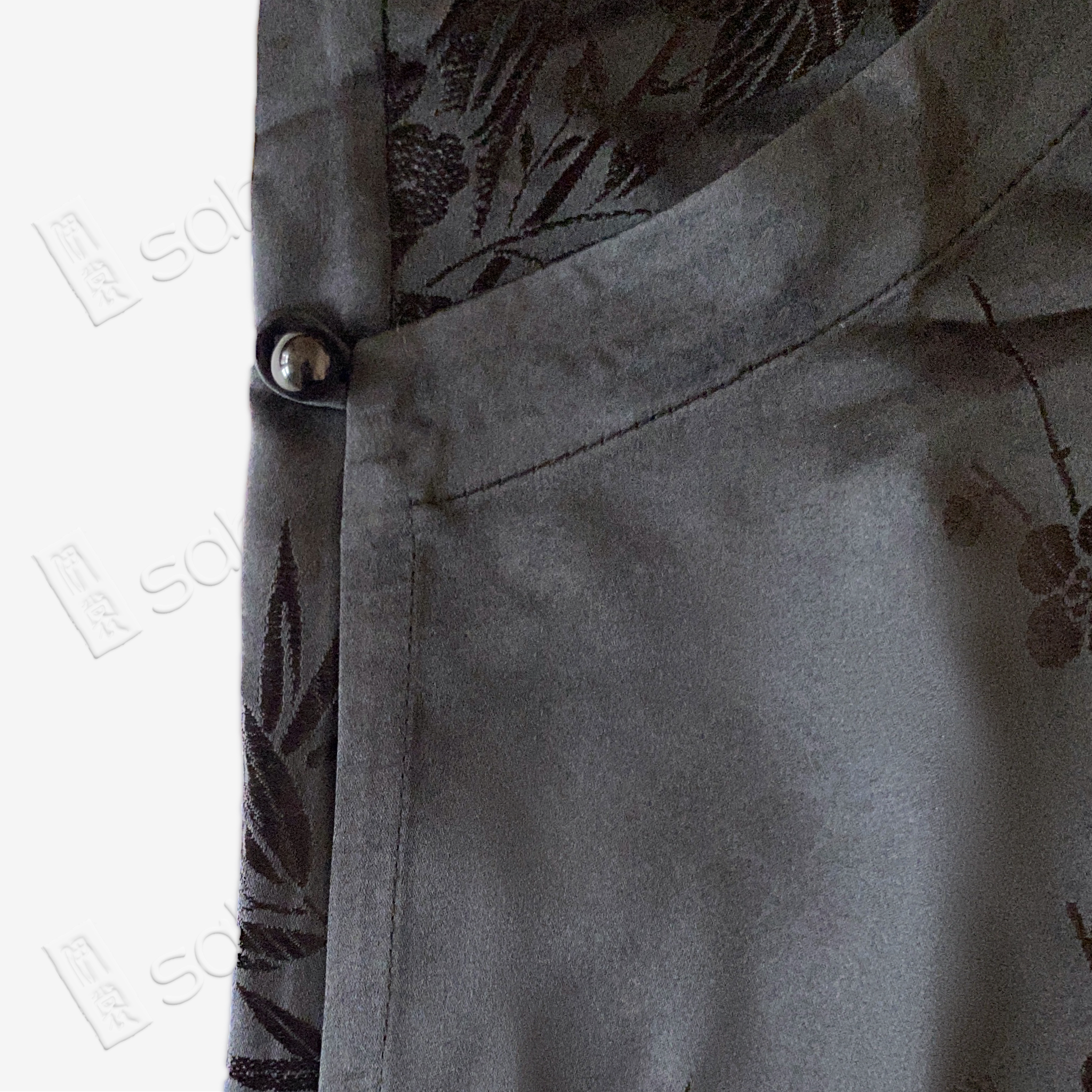 Vintage Silk Vest - 「墨綢疏影」古董真絲馬甲