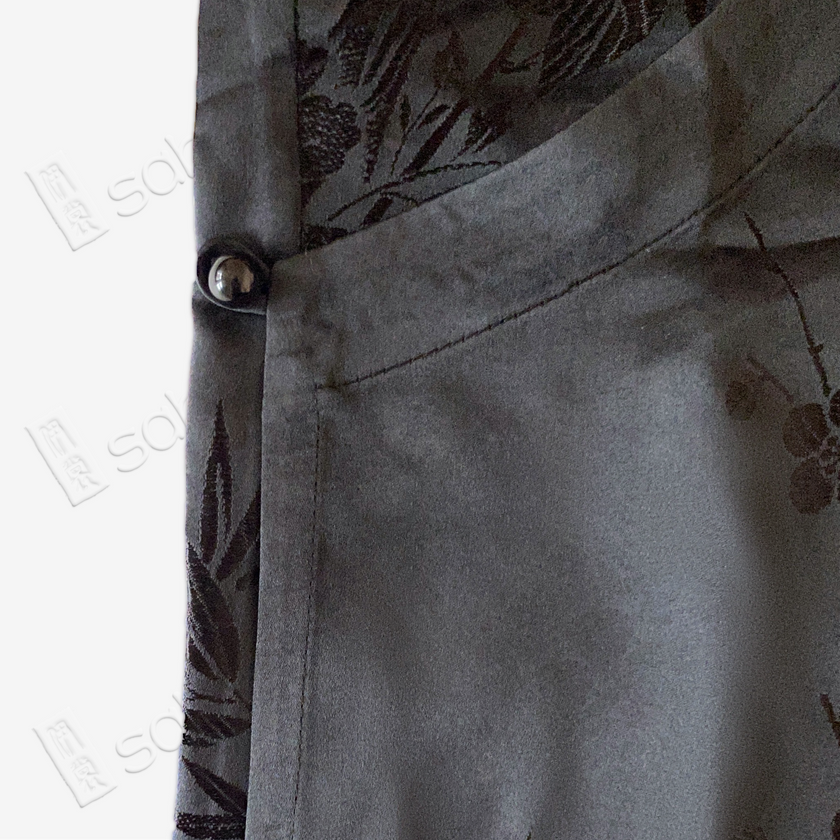 Vintage Silk Vest - 「墨綢疏影」古董真絲馬甲
