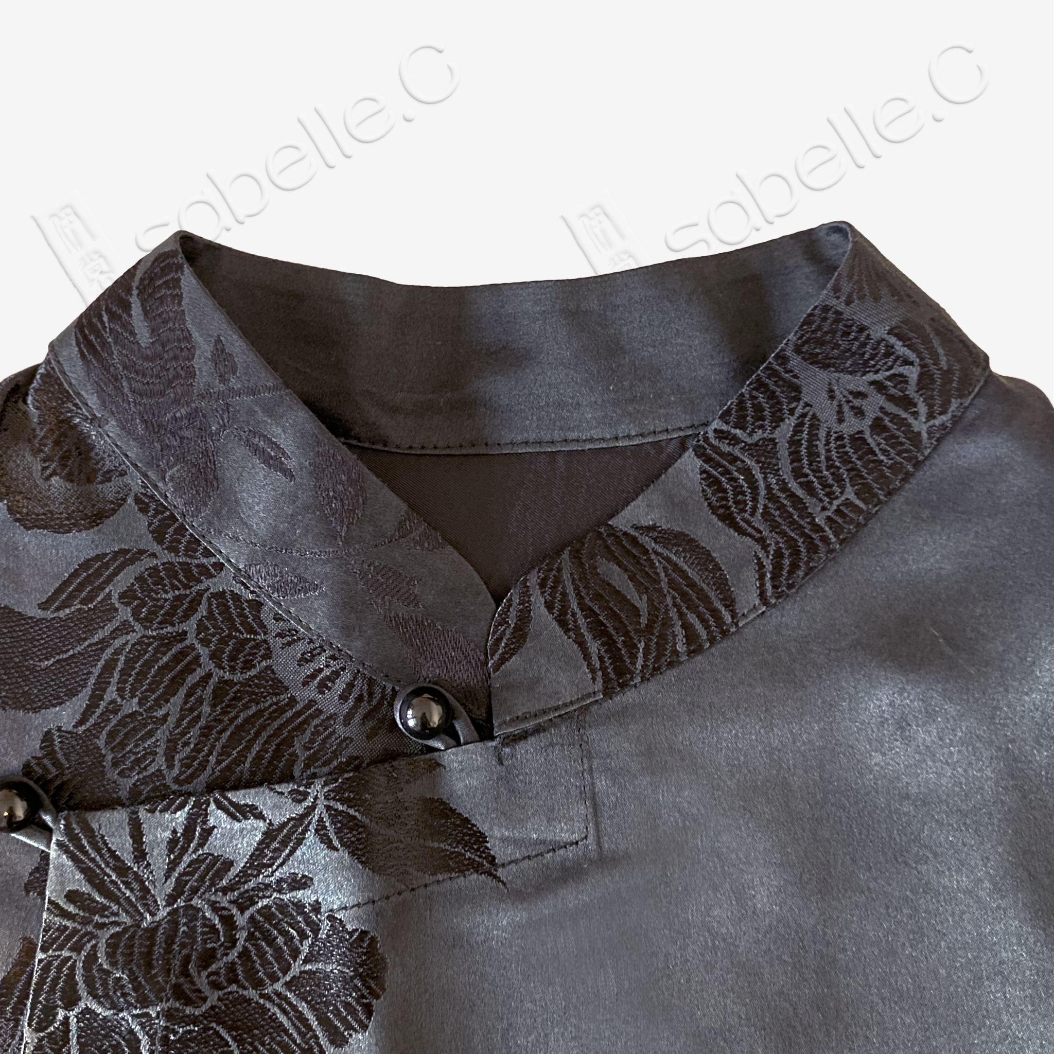 Vintage Silk Vest - 「墨綢疏影」古董真絲馬甲