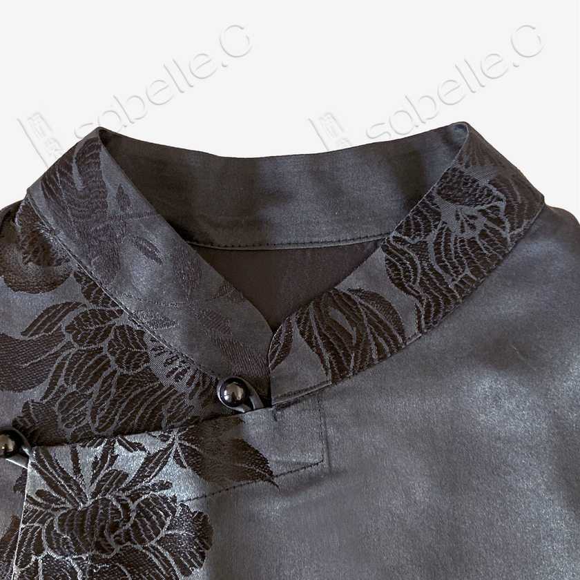 Vintage Silk Vest - 「墨綢疏影」古董真絲馬甲