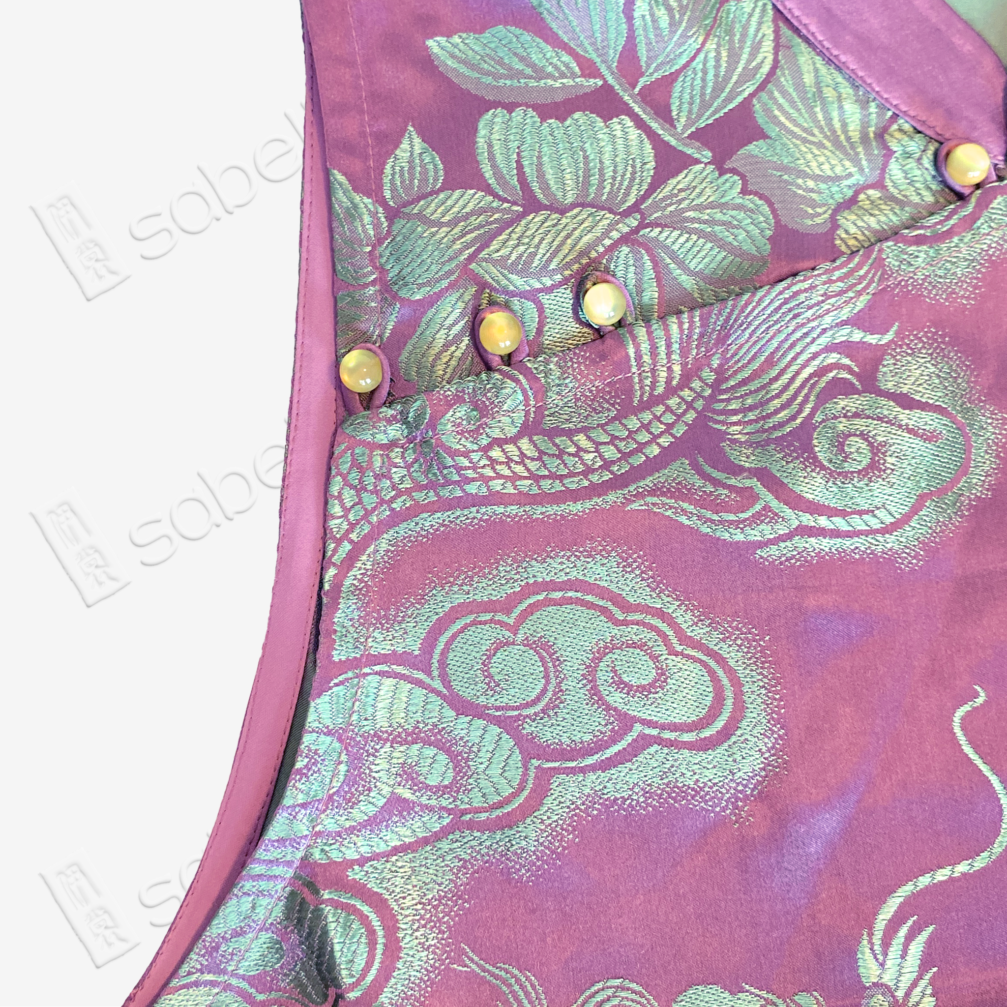 Vintage Silk‑Satin Stand‑Collar Sleeveless Top - 古董真絲老緞無袖上衣