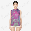 Vintage Silk‑Satin Stand‑Collar Sleeveless Top - 古董真絲老緞無袖上衣