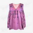 Vintage Silk‑Satin Bird‑Floral Top - 古董真絲老緞娃娃衫