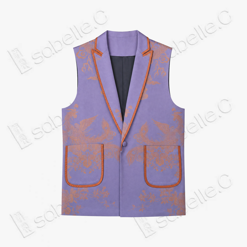 Vintage Silk‑Satin Sleeveless Waistcoat - 古董真絲老緞無袖馬甲外套